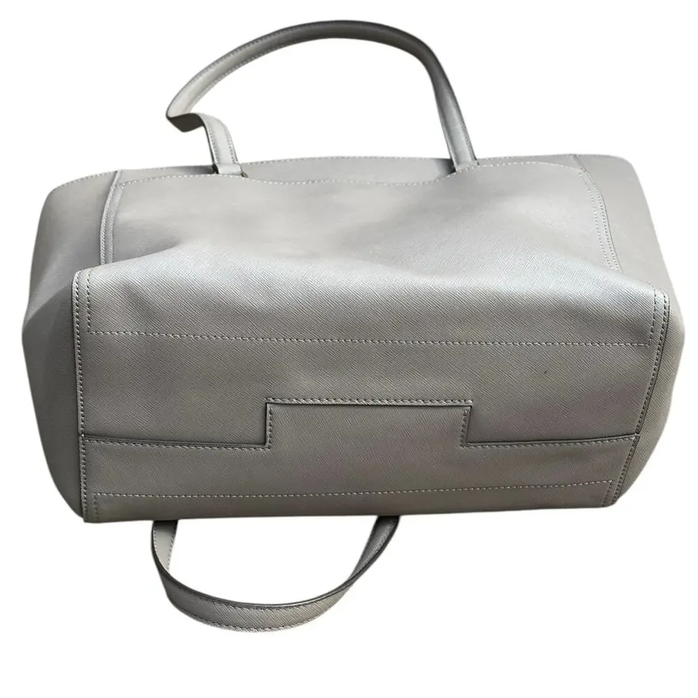Tory Burch Gray Leather Parker Tote Bag